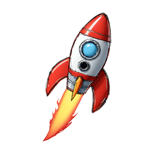 cartoon, rocket, spaceship
